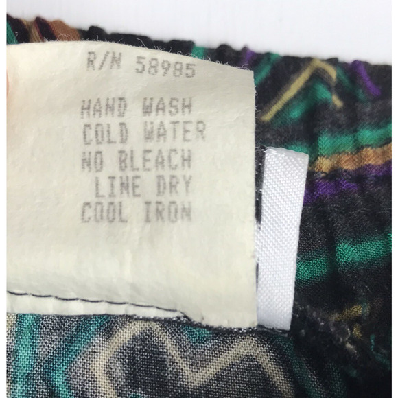 Vintage CLIO Midi Skirt Elastic Waist Flowy Colorful Abstract Print Size Large - Picture 8 of 8